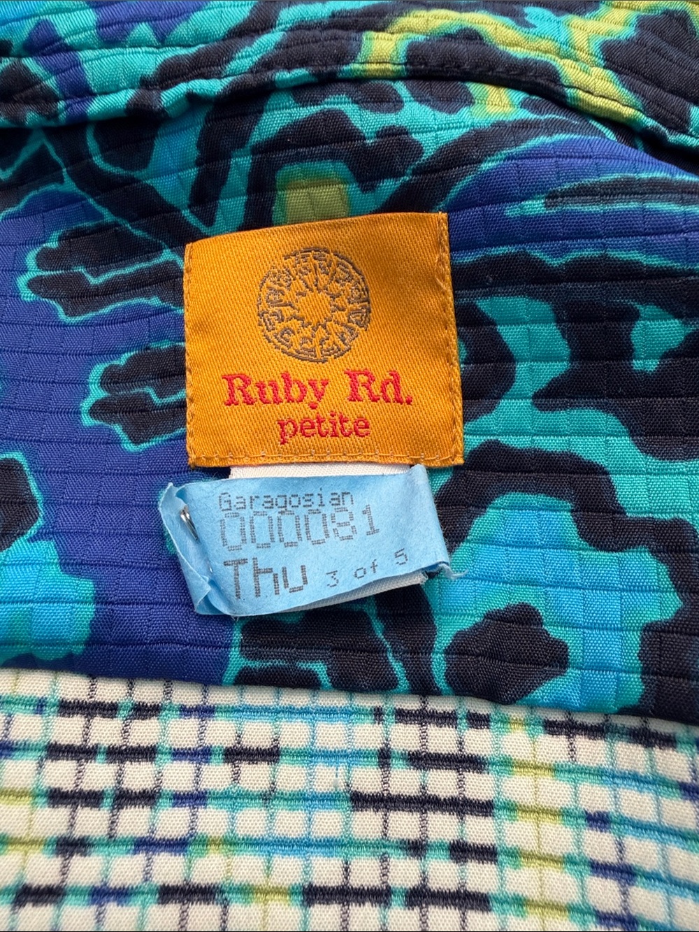 Ruby Rd Abstract Print Jacket in Blue & Green - Picture 5 of 5